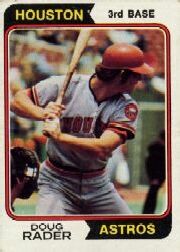 1974 Topps Baseball Cards      395     Doug Rader